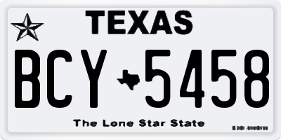 TX license plate BCY5458