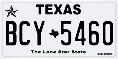 TX license plate BCY5460