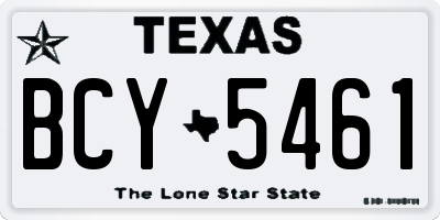 TX license plate BCY5461