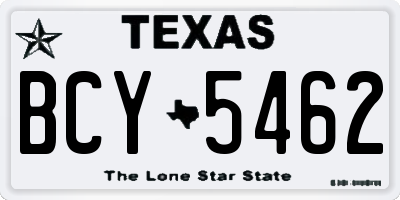 TX license plate BCY5462