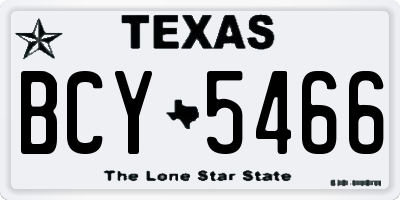 TX license plate BCY5466