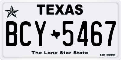 TX license plate BCY5467