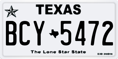 TX license plate BCY5472