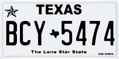 TX license plate BCY5474