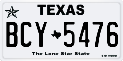 TX license plate BCY5476