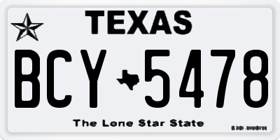 TX license plate BCY5478
