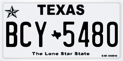 TX license plate BCY5480