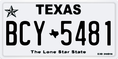 TX license plate BCY5481