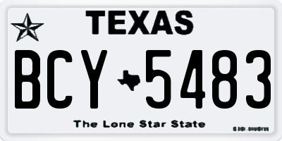 TX license plate BCY5483
