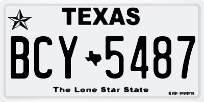 TX license plate BCY5487