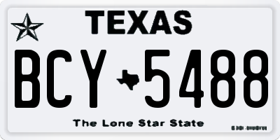 TX license plate BCY5488