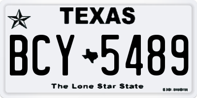 TX license plate BCY5489