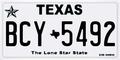 TX license plate BCY5492