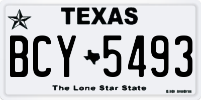 TX license plate BCY5493