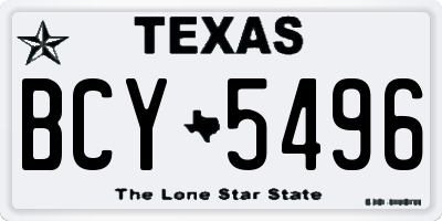 TX license plate BCY5496
