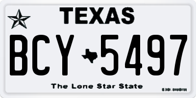TX license plate BCY5497