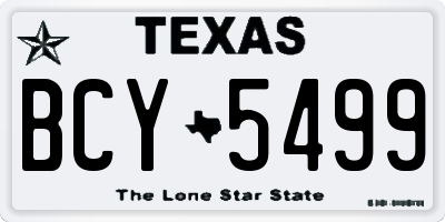 TX license plate BCY5499