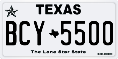 TX license plate BCY5500