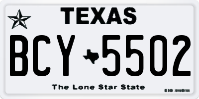 TX license plate BCY5502