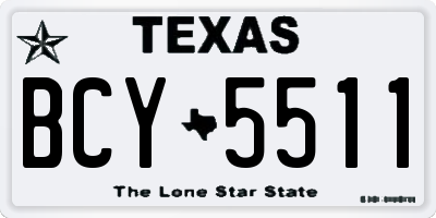 TX license plate BCY5511