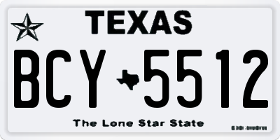 TX license plate BCY5512