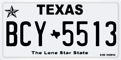 TX license plate BCY5513