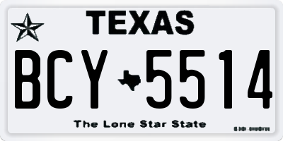 TX license plate BCY5514
