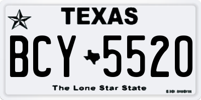 TX license plate BCY5520