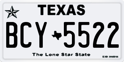 TX license plate BCY5522