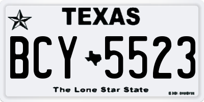 TX license plate BCY5523