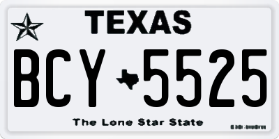 TX license plate BCY5525
