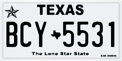 TX license plate BCY5531