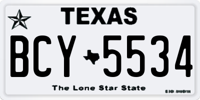 TX license plate BCY5534