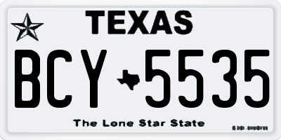 TX license plate BCY5535