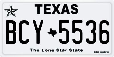 TX license plate BCY5536