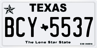 TX license plate BCY5537
