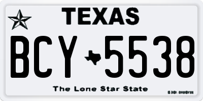 TX license plate BCY5538