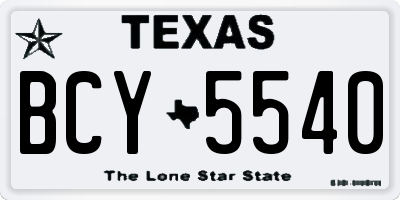 TX license plate BCY5540