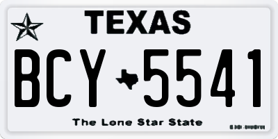 TX license plate BCY5541