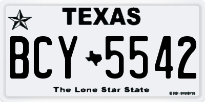 TX license plate BCY5542