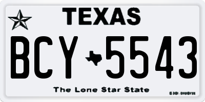 TX license plate BCY5543