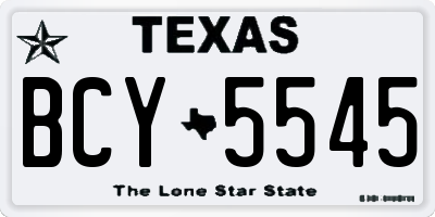 TX license plate BCY5545