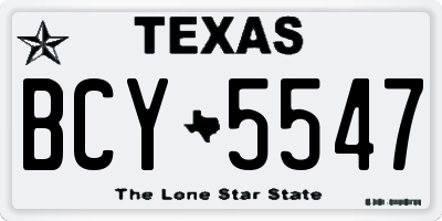 TX license plate BCY5547