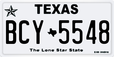 TX license plate BCY5548