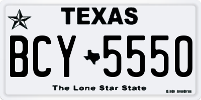 TX license plate BCY5550