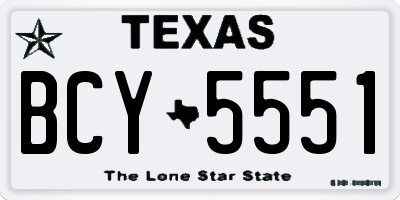 TX license plate BCY5551