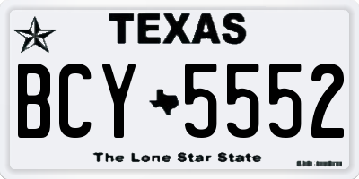 TX license plate BCY5552