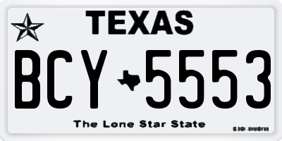 TX license plate BCY5553