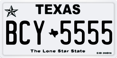 TX license plate BCY5555