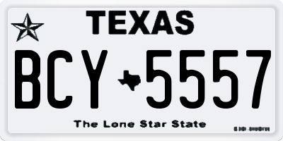 TX license plate BCY5557